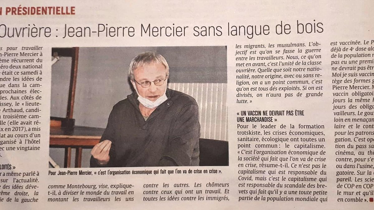 Lutte ouvrière : Jean-Pierre Mercier sans langue de bois